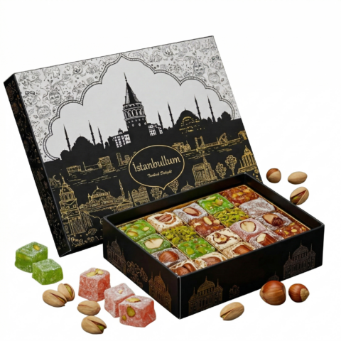 galata kulesi silueti kutu lokum premium kurumsal hediye